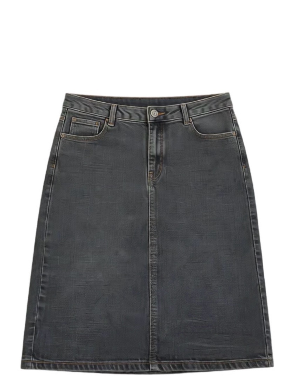 Women's Charcoal Denim A-Line Skirt